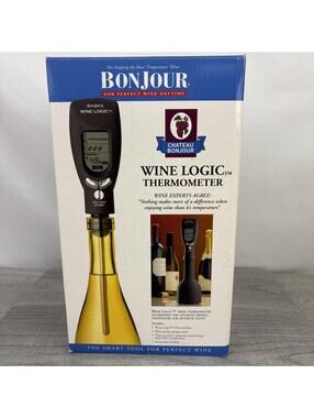 Vintage BonJour Wine Logic Digital Wine Thermometer 2001 Original Box